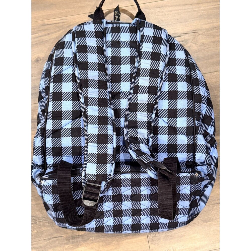 Vera Bradley Quilted Campus Backpack - Blue/Black Buffalo Plaid - Picture 2 of 10